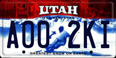 UT license plate A002KI