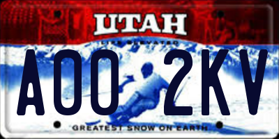 UT license plate A002KV