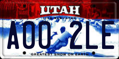 UT license plate A002LE