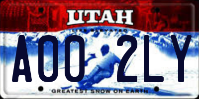 UT license plate A002LY