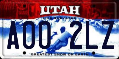UT license plate A002LZ