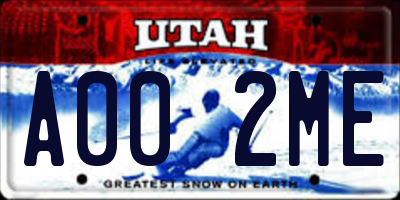 UT license plate A002ME