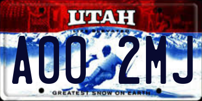 UT license plate A002MJ