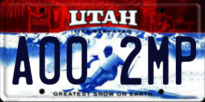 UT license plate A002MP