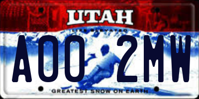 UT license plate A002MW