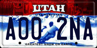 UT license plate A002NA