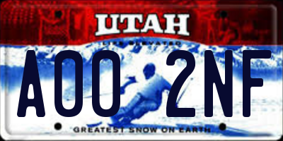 UT license plate A002NF