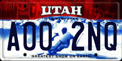 UT license plate A002NQ