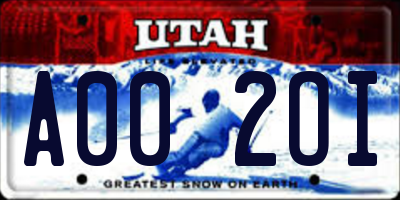 UT license plate A002OI