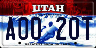 UT license plate A002OT