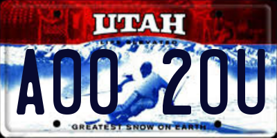 UT license plate A002OU