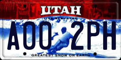 UT license plate A002PH