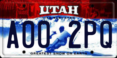 UT license plate A002PQ