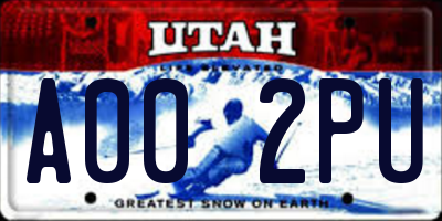 UT license plate A002PU