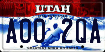 UT license plate A002QA