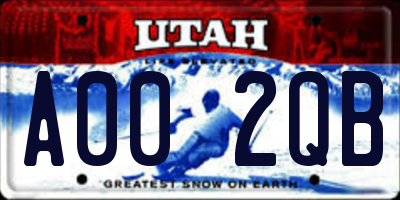 UT license plate A002QB