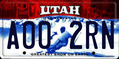 UT license plate A002RN