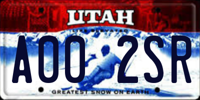 UT license plate A002SR