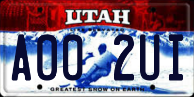 UT license plate A002UI