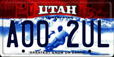 UT license plate A002UL