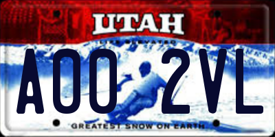 UT license plate A002VL