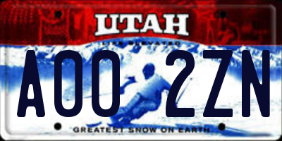 UT license plate A002ZN