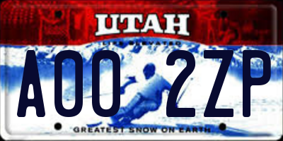 UT license plate A002ZP