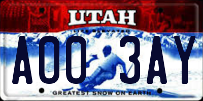 UT license plate A003AY