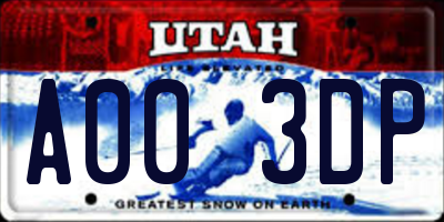 UT license plate A003DP