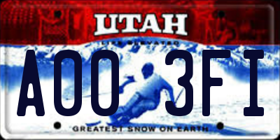 UT license plate A003FI