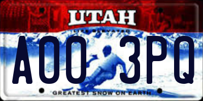 UT license plate A003PQ