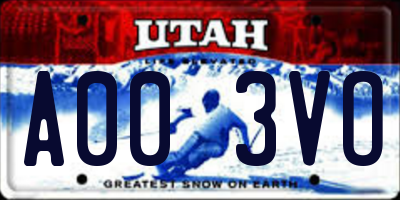 UT license plate A003VO