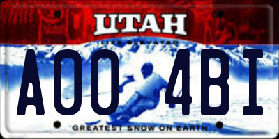 UT license plate A004BI