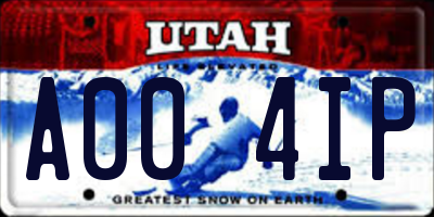 UT license plate A004IP