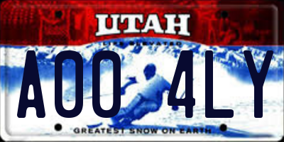 UT license plate A004LY