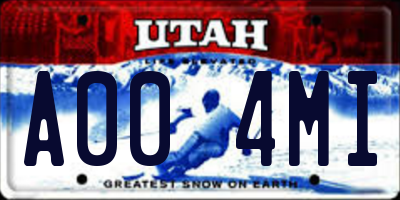 UT license plate A004MI