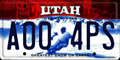 UT license plate A004PS