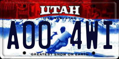 UT license plate A004WI