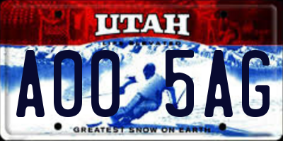 UT license plate A005AG