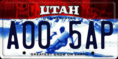 UT license plate A005AP