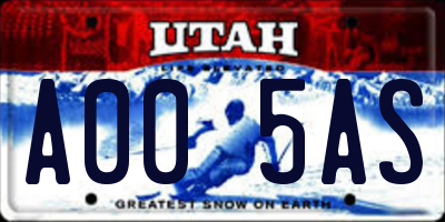 UT license plate A005AS