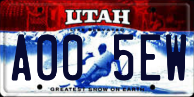 UT license plate A005EW