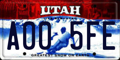 UT license plate A005FE