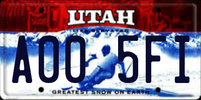 UT license plate A005FI