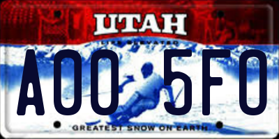 UT license plate A005FO