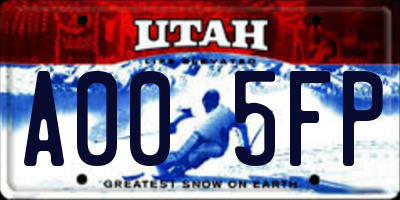 UT license plate A005FP