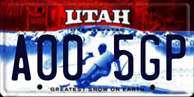 UT license plate A005GP