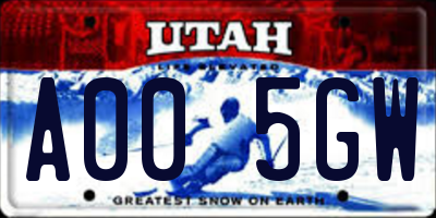 UT license plate A005GW