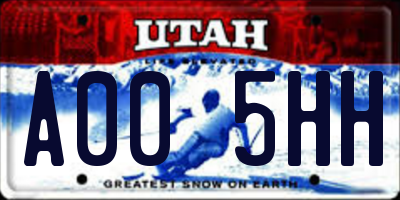 UT license plate A005HH