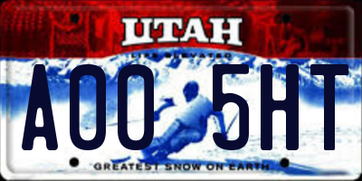 UT license plate A005HT